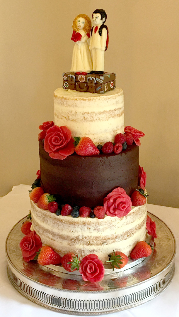 3 Tier Chocolate Wedding Cake