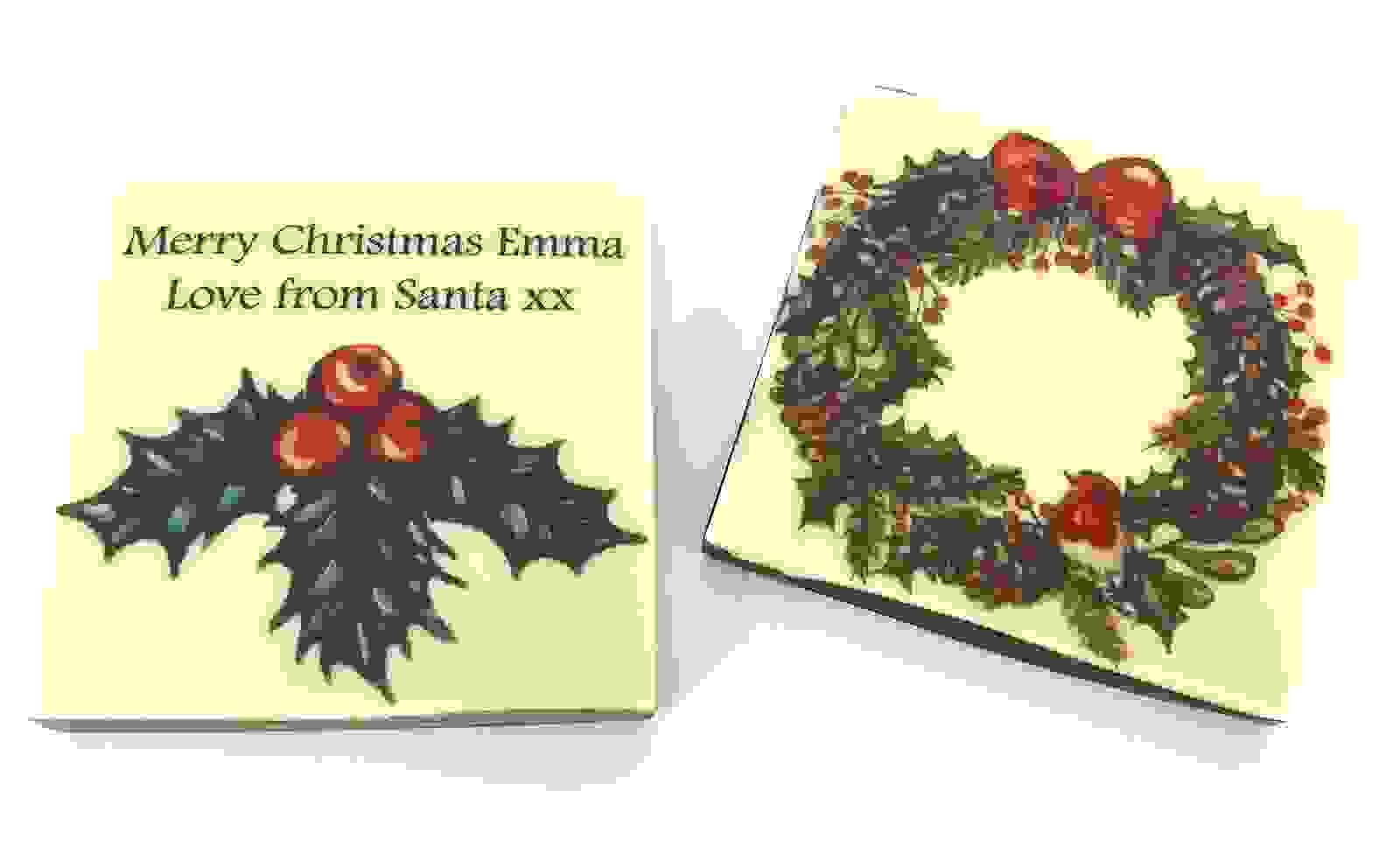 Holly And Wreath Chocolate Christmas Cards