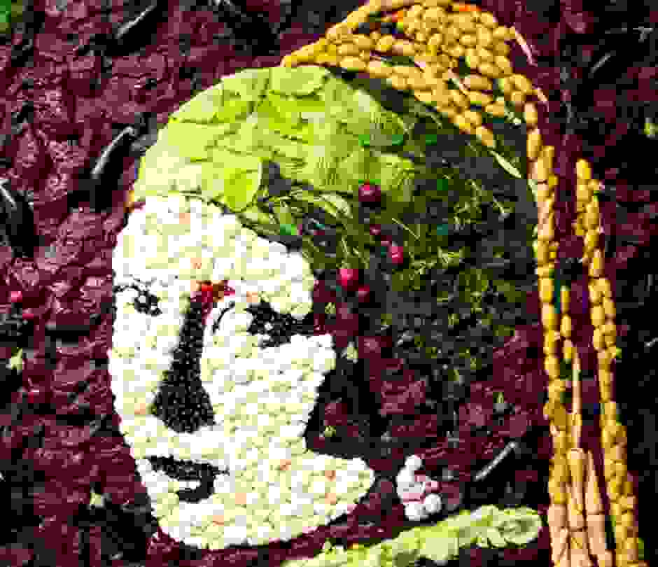 Girl With The Pearl Earring Made From Vegetables