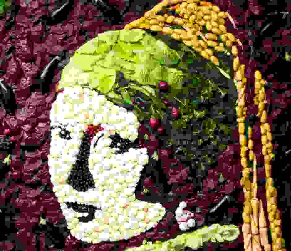 Girl With The Pearl Earring Made From Vegetables Girl With The Pearl Earring Made From Vegetables